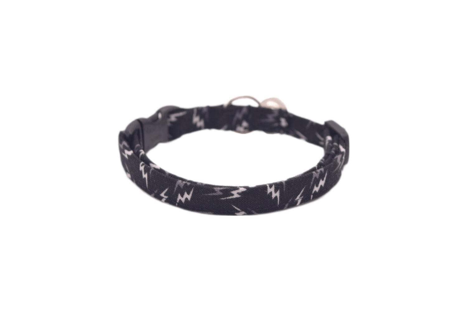 Black Lightning Bolts Cat Collar Kira s Pet Shop