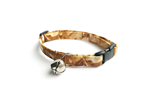 Gold Crystal Cat Collar - Topaz Quartz Pattern - Breakaway Cat Collar - Handmade by Kira's Pet Shop