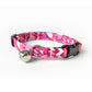 Magenta Pink Geometric Shapes Cat Collar - Breakaway Cat Collar - Handmade by Kira's Pet Shop