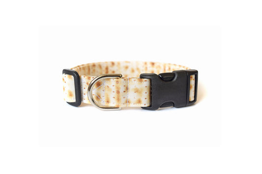 Matzah Dog Collar - Realistic Matzo Pattern for Passover - Jewish Dog Collar - Handmade by Kira's Pet Shop