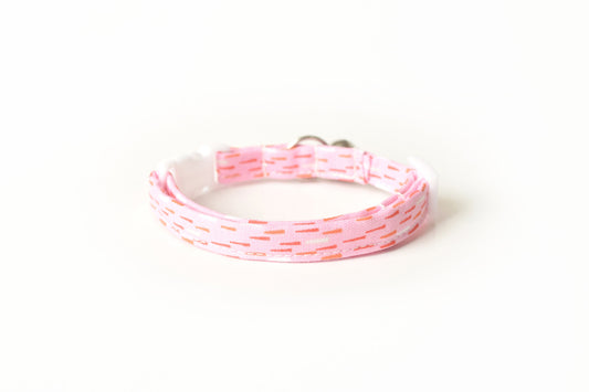 Pink Cat Collar - Pastel Pink Rain Breakaway Cat Collar - Handmade by Kira's Pet Shop