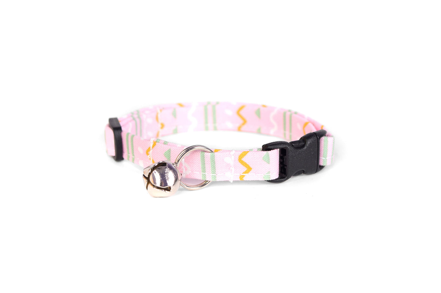 Pastel Pink Cat Collar - Pink Easter Breakaway Cat Collar - Handmade by Kira's Pet Shop