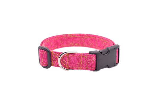 Pink & Gold Marble Dog Collar