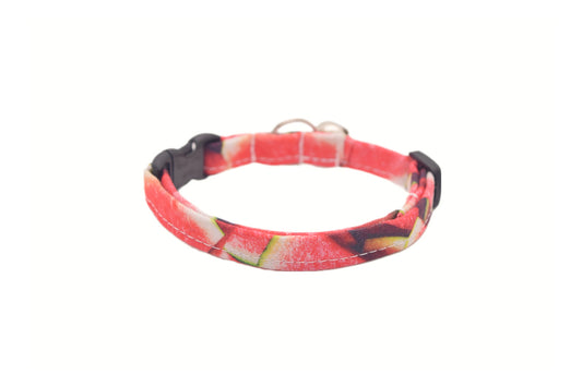 Pink Watermelon Cat Collar - Watermelon Breakaway Cat Collar - Handmade by Kira's Pet Shop