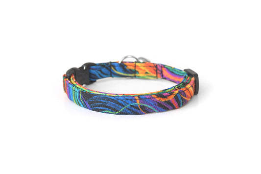 Rainbow Mane Breakaway Cat Collar - Colorful Rainbow Cat Collar - Handmade by Kira's Pet Shop