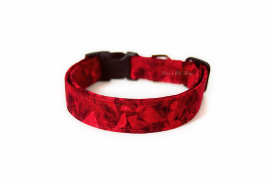 Ruby Red Crystal Dog Collar - Handmade by Kira's Pet Shop