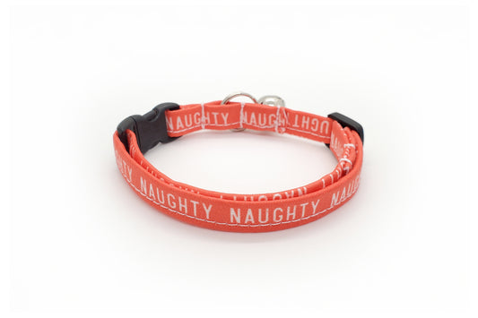 Red Cat Collar - Naughty Cat Collar - Naughty or Nice - Christmas Breakaway Cat Collar - Handmade by Kira's Pet Shop