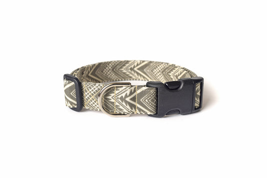 Tan Southwest Chevron Dog Collar - Handmade by Kira's Pet Shop