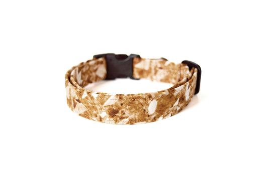 Topaz Gold Crystal Dog Collar - Topaz Quartz Pattern - Handmade by Kira&#39;s Pet Shop